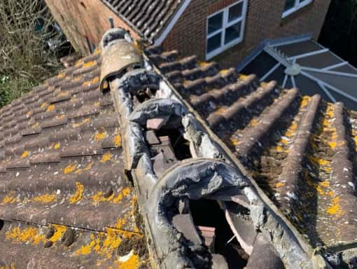 this is a photo of a roof that needs repair in Dover, Kent